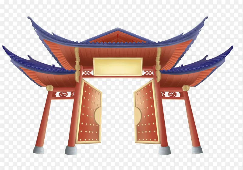 中国传统建筑风格牌楼大门设计PNG图片素材下载_图片编号rxadnjgdao-免抠素材网