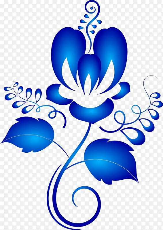 蓝色花卉装饰设计PNG图片素材下载_图片编号pqldakgapq-免抠素材网