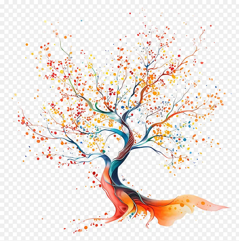 多彩树木插画PNG图片素材下载_图片编号xnrobyvaoz-免抠素材网