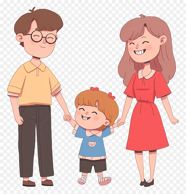 快乐卡通家庭插画PNG图片素材下载_图片编号gkgqbnpwwk-免抠素材网